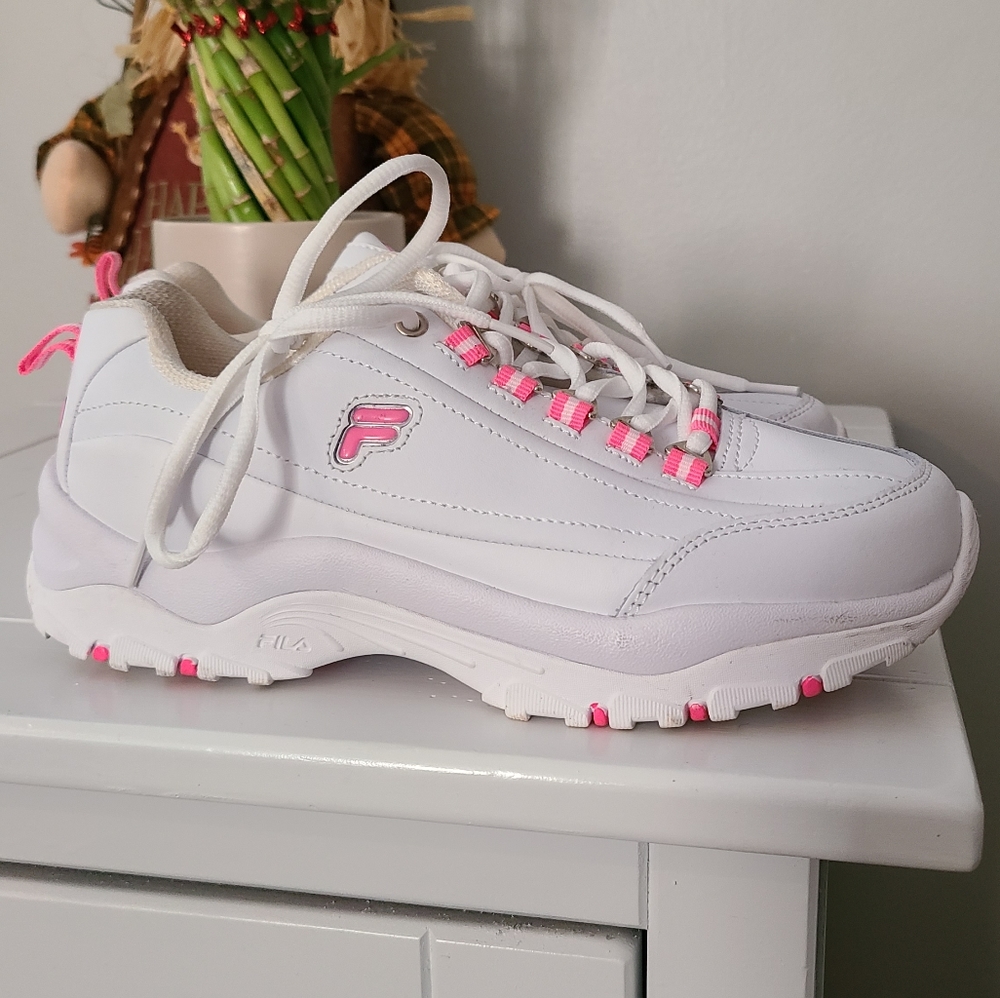 FILA Pink & White Sneakers